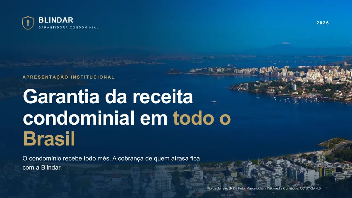 Capa da apresentação institucional da Blindar Garantidora
